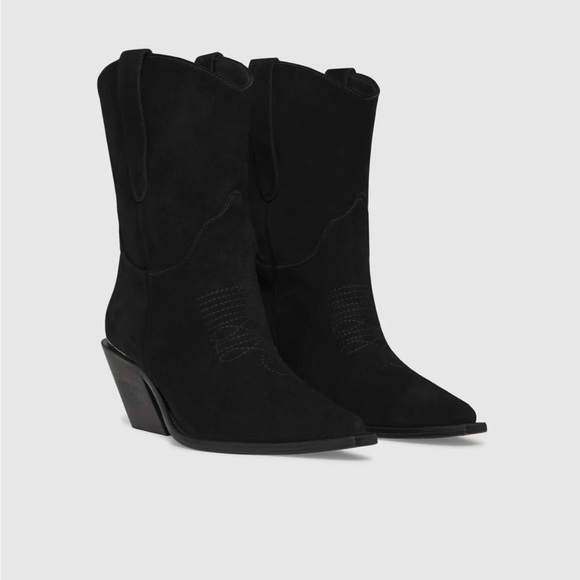 ANINE BING Black Mid Tania Boots size 7 - Picture 2 of 8